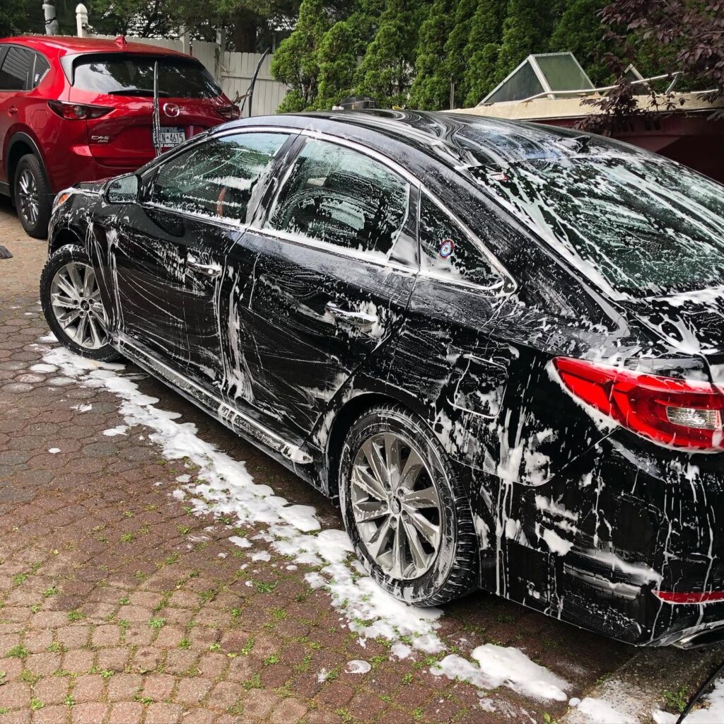 Exterior paint decontaminated and polished to restore a smooth glossy finish in Addyston, Ohio