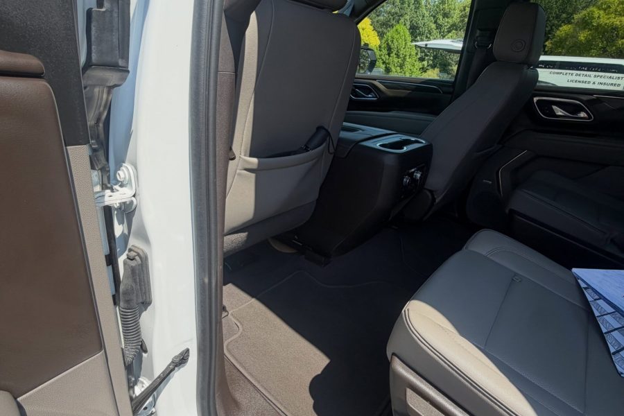 Car seats, dashboard, and center console receiving thorough cleaning in Clearwater, Florida